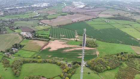 Lichfield-Sendestation-Hopwas-Hill-Tamworth-UK-Drohne,-Luftaufnahme