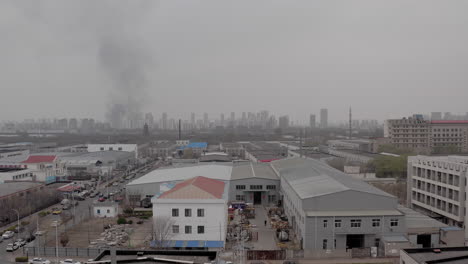 Industrial-emission-and-air-pollution-in-Tianjin,-one-of-China's-major-manufacturing-and-logistics-hub