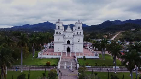 Beautiful-Aerial-shot-of-the-Basilica-of-Esquipulas-Guatemala