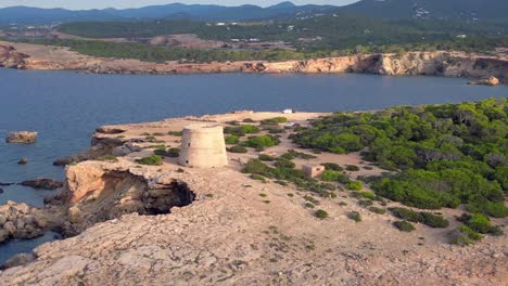 Mediterráneo-Costero-Atardecer-Antigua-Torre-Histórica