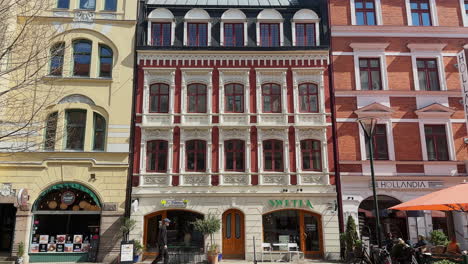 Business-Establishments-Along-Sodra-Forstadsgatan-Street-In-Malmo,-Sweden