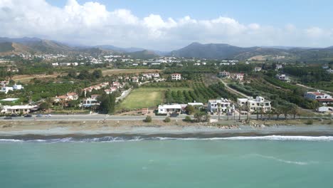 Panoramic-road-along-Chrysochou-beach,-Cyprus-Island