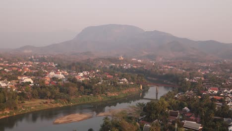 viewpoint-overlooking-meandering-river-in-Luang-Prabang,-Laos-traveling-Southeast-Asia