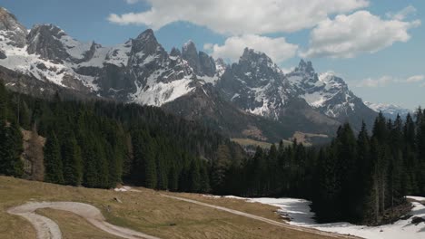 Kiefernwald-Und-Dolomiten-An-Einem-Sonnigen-Tag-In-Italien