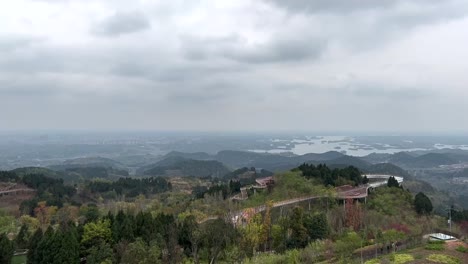 Panoramablick-Auf-Den-Berg-Longquan,-Chengdu,-China