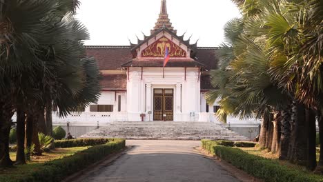historic-palace-turned-into-a-museum-in-ancient-capital-in-Luang-Prabang,-Laos-traveling-Southeast-Asia