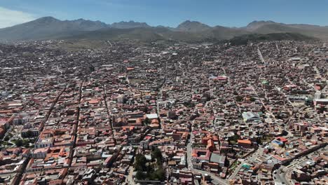 Potosi,-Südamerikanische-Stadt,-Bolivien,-Silbermine,-Landeswährung,-Bolivianische-Bergbaustadt-Potosi,-Drohnen-Luftaufnahme