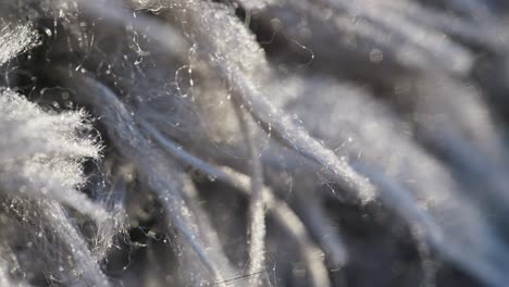 Macro-video-showing-textures-and-pile-of-a-rug,-Treads-and-strands-close-up