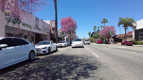 Tesla-Electric-Vehicle-drives-down-busy-road