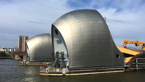 London-Thames-Barrier-In-Woolwich,-In-Der-Nähe-Von-Greenwich