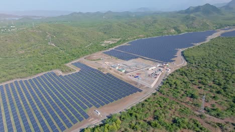 Huge-expanse-of-solar-panels-in-photovoltaic-park-of-Bani,-in-Dominican-Republic