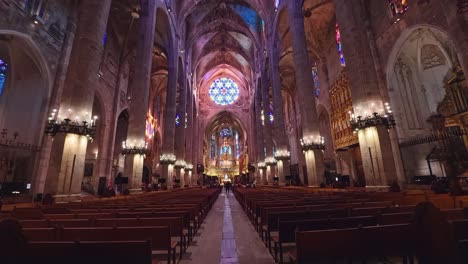 Innenraum-Der-Wunderschönen-Gotischen-Kathedrale-La-Seu