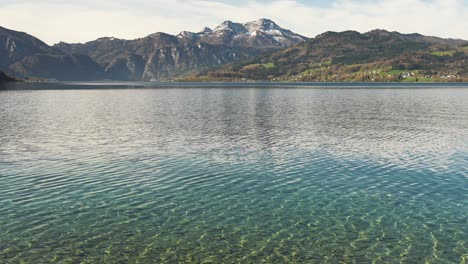 Attersee-Lake-in-Austria,-with-clear-turquoise-water,-ripples-in-slow-motion