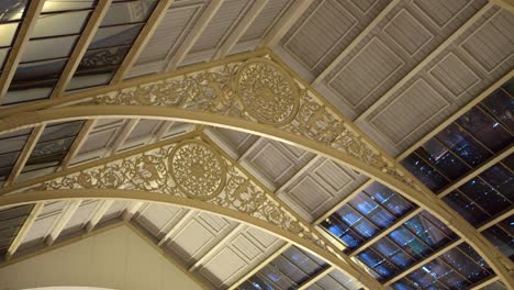 Detail-of-the-ceiling-of-the-main-hall-of-the-National-Museum-of-Ireland,-Archeology