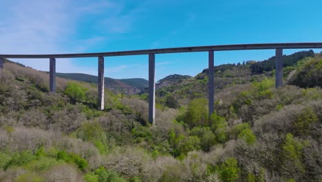 Elevated-Highway-Over-The-Dense-Forest-In-Becerrea,-Lugo,-Spain