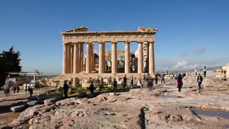 Edificio-Del-Partenón-En-La-Acrópolis-De-Atenas