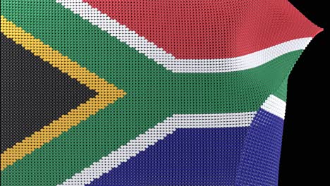 Die-Südafrikanische-Flagge-Aus-Im-Wind-Flatternden-Perlen-Enthält-Eine-Hintergrundanimation-Mit-Einem-Alphakanal