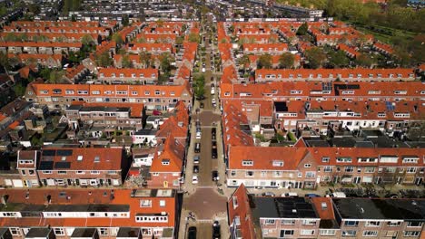 Suburban-multi-family-condo-complex-housing-in-Europe,-aerial-bird's-eye-view