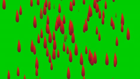 Regen-Aus-Rotem-Blut,-Animation,-Greenscreen