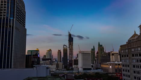 Day-to-night-timelapse-in-Bangkok,-Thailand-at-Christmas-time
