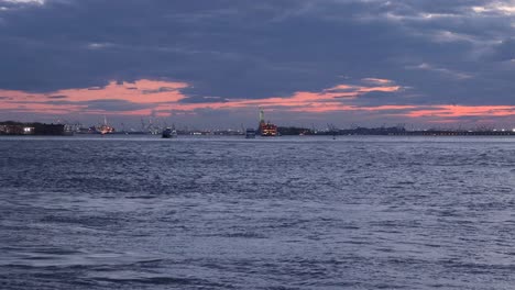 The-Statue-of-Liberty-in-New-York-City-from-Across-the-Harbor-and-East-River