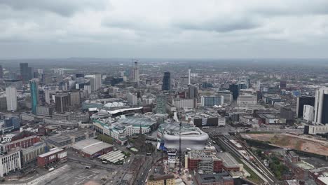 Pull-back-drone-aerial-reverse-reveal-Birmingham-city-centre-UK-drone,aerial