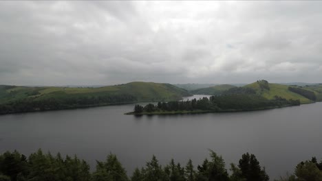 Clywedog-Reservoir-in-Wales-with-drone-video-moving-forward