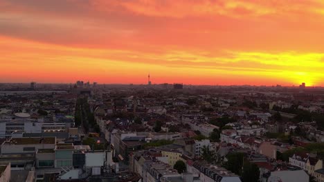 new-day-early-morning,-city-Berlin-Tv-Tower-orange-sky-sunrise