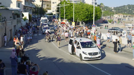 People-on-the-Street-in-Toulon-Watching-the-Tour-of-the-Olympic-Torch-Parade---Static
