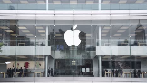 La-Multinacional-Estadounidense-De-Tecnología-Apple-Store-Vista-En-Hong-Kong