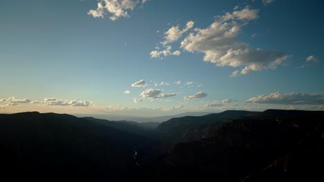 Time-lapse-of-floating-clouds-over-the-Black-Canyon-of-the-Gunnison-National-Park,-Colorado