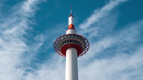 Close-up-of-the-Kyoto-Tower-in-downtown