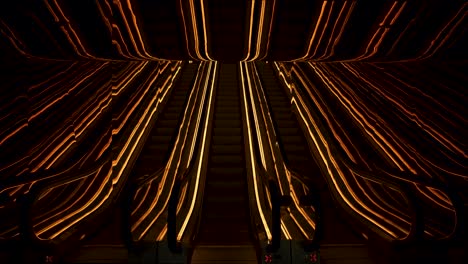 Cosy-red-glowing-stairs-in-famous-New-York's-Public-Hotel,-great-inside-of-a-travel-video