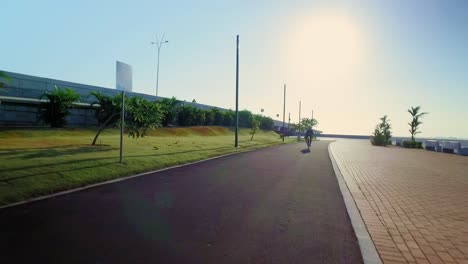 A-cyclist-riding-with-speed-in-a-sunny-day