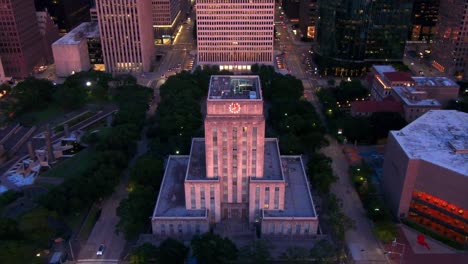 Luftaufnahmen-Des-Rathauses-In-Der-Innenstadt-Von-Houston
