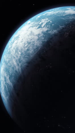 Formato-Vertical:-Una-Representación-Cinematográfica-Del-Planeta-Tierra-Durante-El-Amanecer-Como-Vista-Desde-El-Espacio-Con-Una-Vibrante-Atmósfera-De-Cielo-Azul