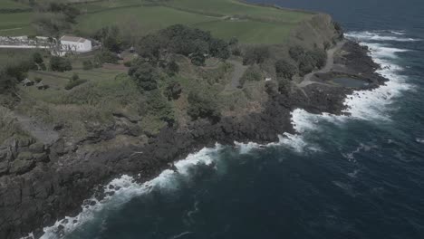 Rocky-coast-of-Santo-Antonio,-Sao-Miguel-of-Azores-islands