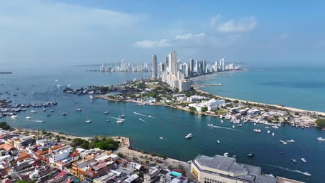 Skyline-Von-Cartagena-In-Cartagena-De-Indias-In-Bolivar,-Kolumbien