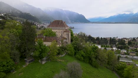 Gran-Castillo-O-Fortaleza-Como-Edificio-En-Las-Afueras-De-Una-Ciudad-Europea-Y-Viñedos-A-Su-Lado