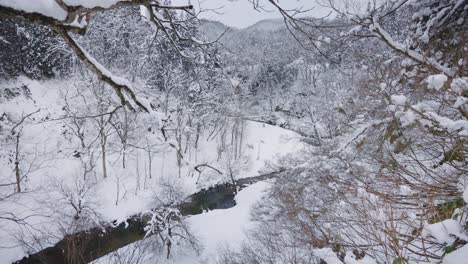 Winter-Landscape-in-Tohoku-Japan,-Yamagata-Prefecture