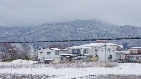 Schneebedeckte-Berge-Und-Ländliche-Gegenden-Von-Yamagata,-Japan-Im-Winter