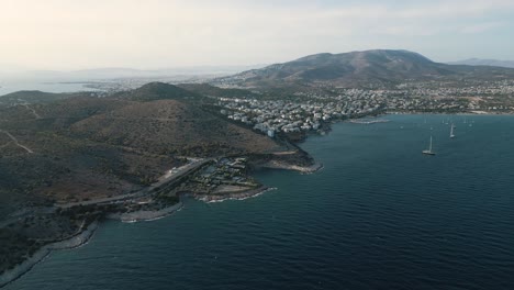 Aerial-shot-of-Athens-Riviera