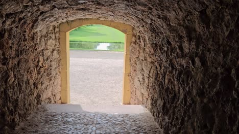 Static-shot-of-cave-entrance-at-castle-ground