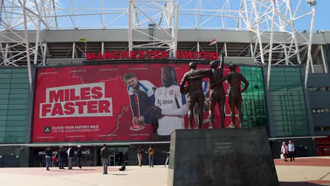 Old-Trafford-Soccer-Football-Stadium-Of-Manchester-United,-Wide-Static