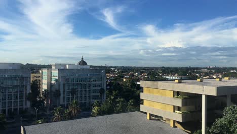 Drone-shot-of-3ra-Avenida-Street-with-surrounding-hotels