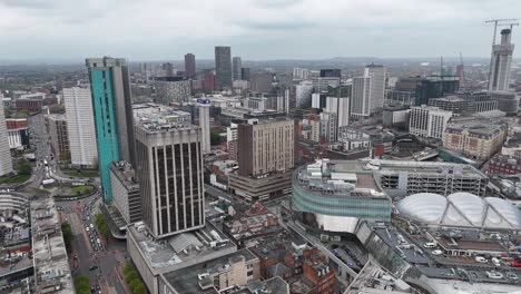 Skyline-Der-Innenstadt-Von-Birmingham,-Drohne,-Luftaufnahme