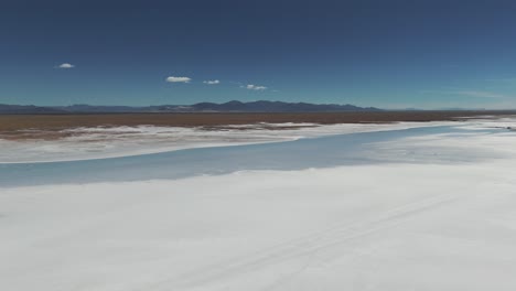 Aerial-view-of-the-horizon-in-the-natural-salt-flat-of-Salinas-Grande-in-Jujuy-province,-Argentina