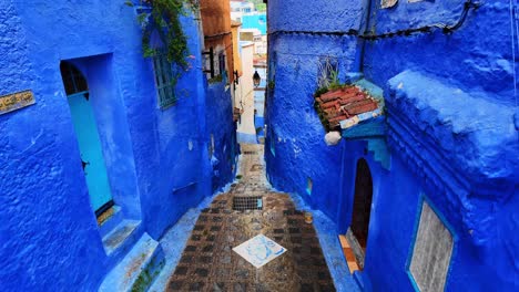 Chefchaouen-beautiful-blue-city-after-rain,-North-Morocco-Africa