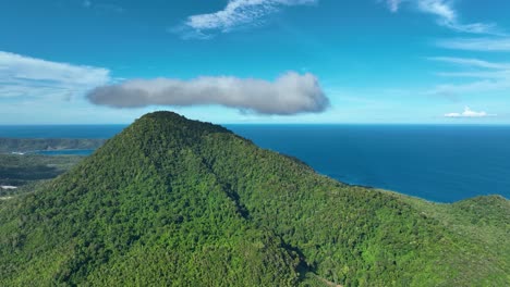 Aerial-panning-left,-most-northern-island,-Indonesia,-beautiful-Pulau-Weh