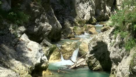 tolminka-gorge-in-soca-valley,-tolmin,-slovenia,-static-wide-shot-of-natural-landmark